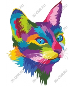  Colorful portrait of a cat