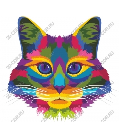  Colorful cat muzzle