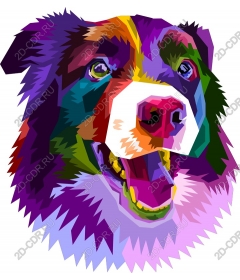  Colorful geometric dog's face