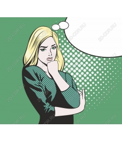  Contemplative Woman Retro