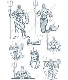 Poseidon Clipart Set