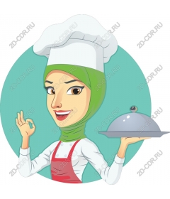  Bright woman chef