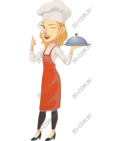 Cheerful woman chef