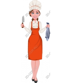 Cheerful woman chef