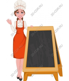 Happy chef with the Board