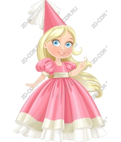 The charm of happy girl in a pink dress