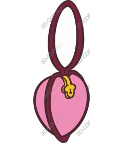 The medallion in the form of a pink heart