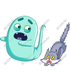 Playful Ghost and cat