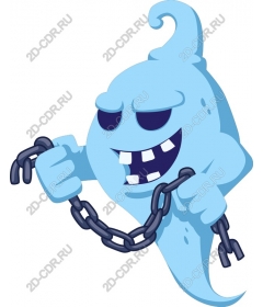 Cheerful Ghost with chains