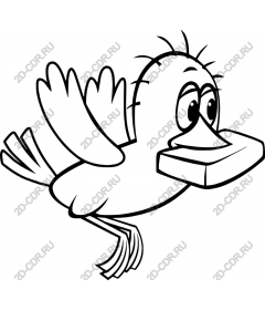 Playful cartoon bird