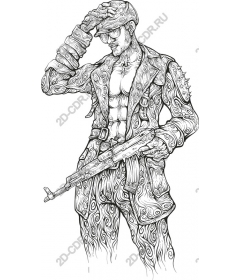  Stylized warrior