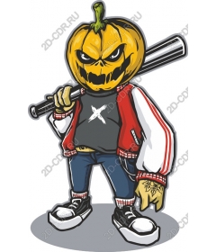  Уличное искусство в стиле панк-тыквы
