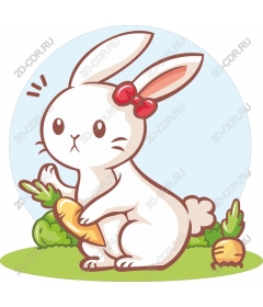  Cute Bunny with carrot