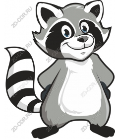 Playful cartoon raccoon