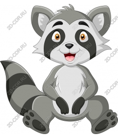  Cute cartoon raccoon