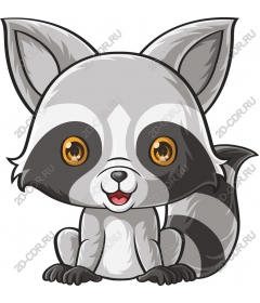  Cute cartoon raccoon