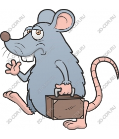  Adventure cartoon mouse with portfolio