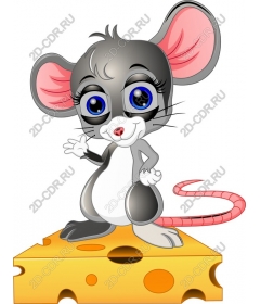  Adorable cartoon mouse on cheese