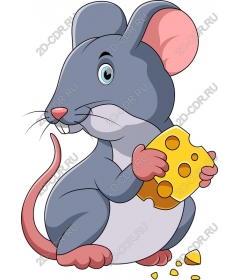  Adorable cartoon mouse with cheese