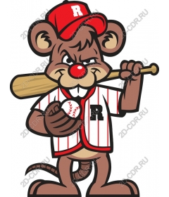 Playful mascot baseball