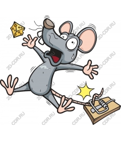  Cartoon mouse in a panic