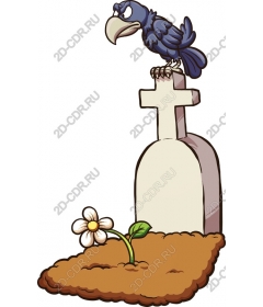 Crow on a gravestone