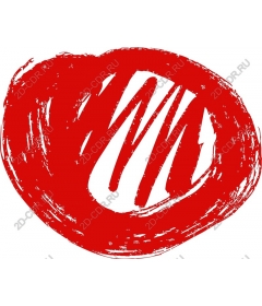  Bright red brush stroke