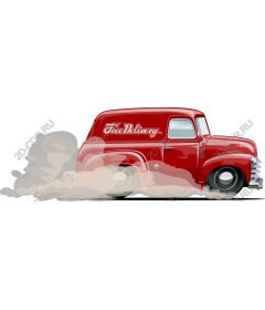 Vintage red truck delivery
