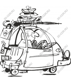  Bizarre cartoon adventure by car