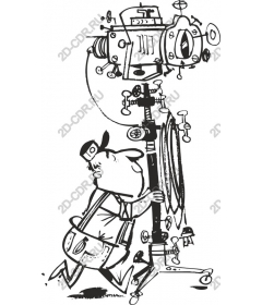 Bizarre retro character of the camera