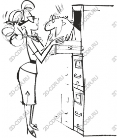 Whimsical interaction between women and animal