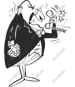  Cartoon businessman talking on the phone