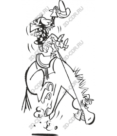 Animated cowboy on a horse