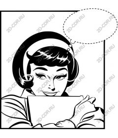 Charming retro woman with empty place for the settings