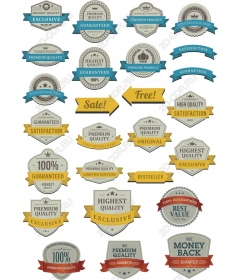 Премиальный набор клипартов для значков — индивидуальные печати и баннеры