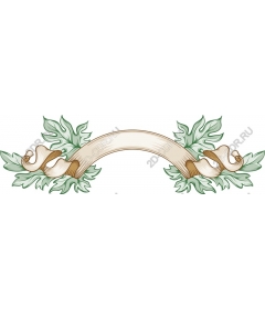 Vintage decorative banner with leaves and ribbon