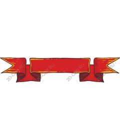  Bright banner with red ribbon