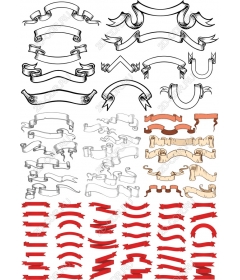Набор винтажных лент и баннеров