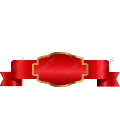  Elegant banner with red ribbon and gold contour