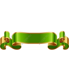  Elegant banner with green ribbon