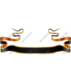  Elegant banner with black and gold ribbon