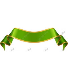  Elegant green ribbon with gold trim