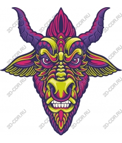  Bright mythical goat's head