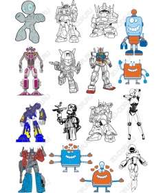 Complete collection of robots and characters