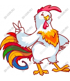 Funny cartoon rooster