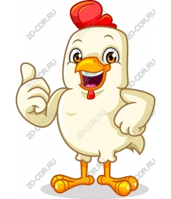 Funny cartoon chicken