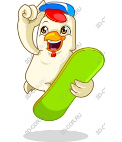 Cheerful chick-skateboarder