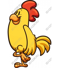 Funny cartoon rooster