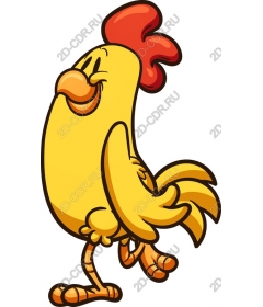 Playful cartoon rooster