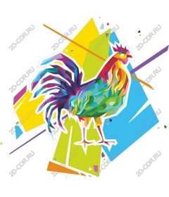  Colorful polygonal cock